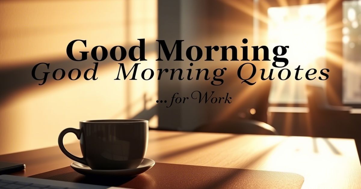 Short Good Morning Quotes for Work